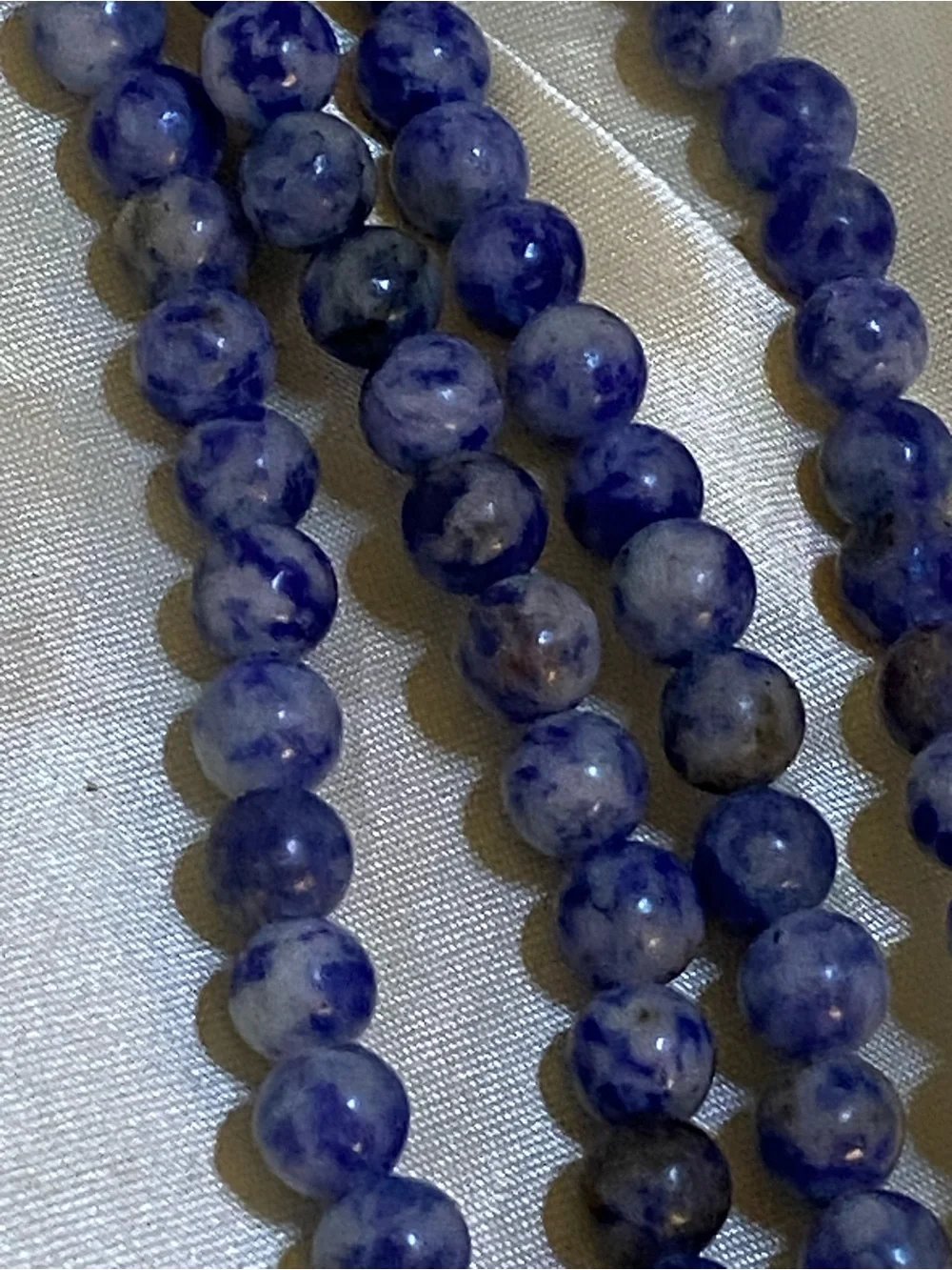 Sodalite Gemstone Apple Watch Band 4 Strand Beaded 42mm 44mm 45mm Blue Stone